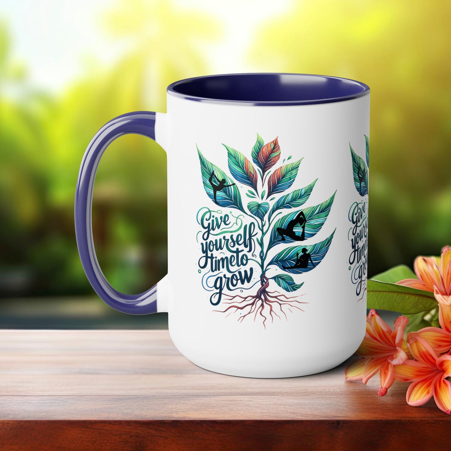 Give Yourself Time To Grow Yoga Coffee Mug, Cute Yoga Coffee Mug, Yoga lovers Coffee Mug, Yoga Instructor Gift, Gift For Yoga lover, Gift For Yogi.