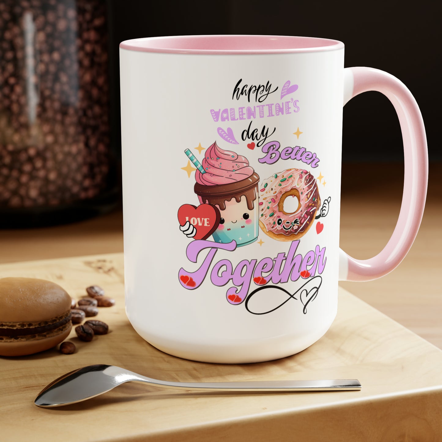 Happy valentines day Two-Tone Coffee Mugs, 15oz