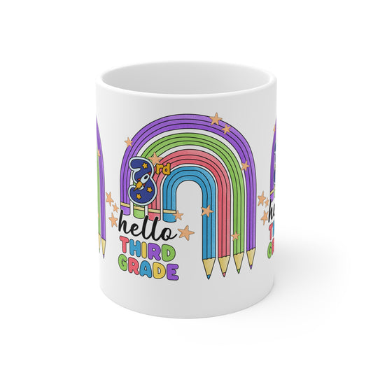 Hello Third Grade Mug, Back To School Mug.11oz. Ready To Rule The School Mug.11oz. Ready for School Mug.