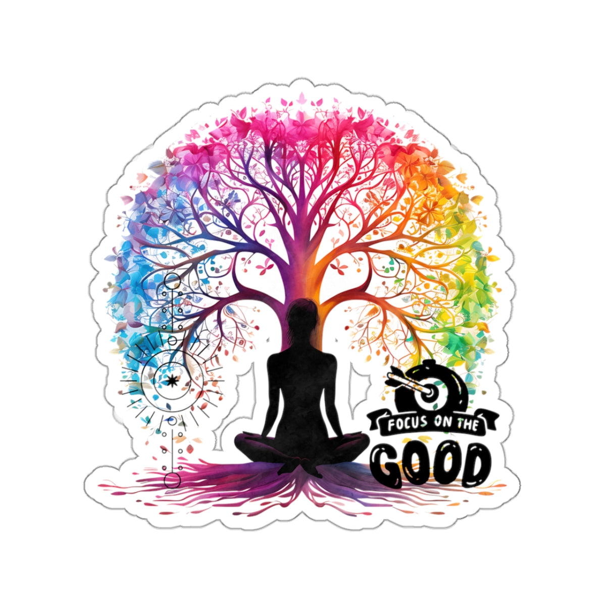 Focus On The Good Kiss-Cut Stickers, Love Yourself Kiss-Cut Stickers, Cute Yoga Kiss-Cut Stickers, Mindful Gift, Yoga lovers Kiss-Cut Stickers, Yoga Instructor Gift, Gift For Yoga lovers, Gift For Yogi.