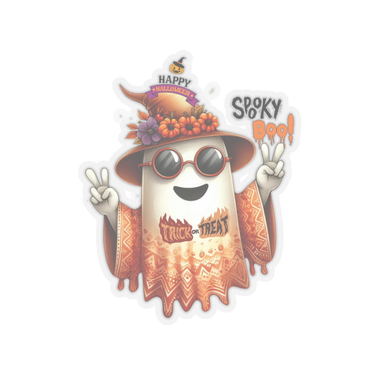 Spooky Boo Halloween Kiss-Cut Stickers, Spooky Vibes Happy Halloween Kiss-Cut Stickers, Happy Halloween Kiss-Cut Stickers, Spooky Season Kiss-Cut Stickers, Trick Or Treat Halloween Kiss-Cut Stickers.