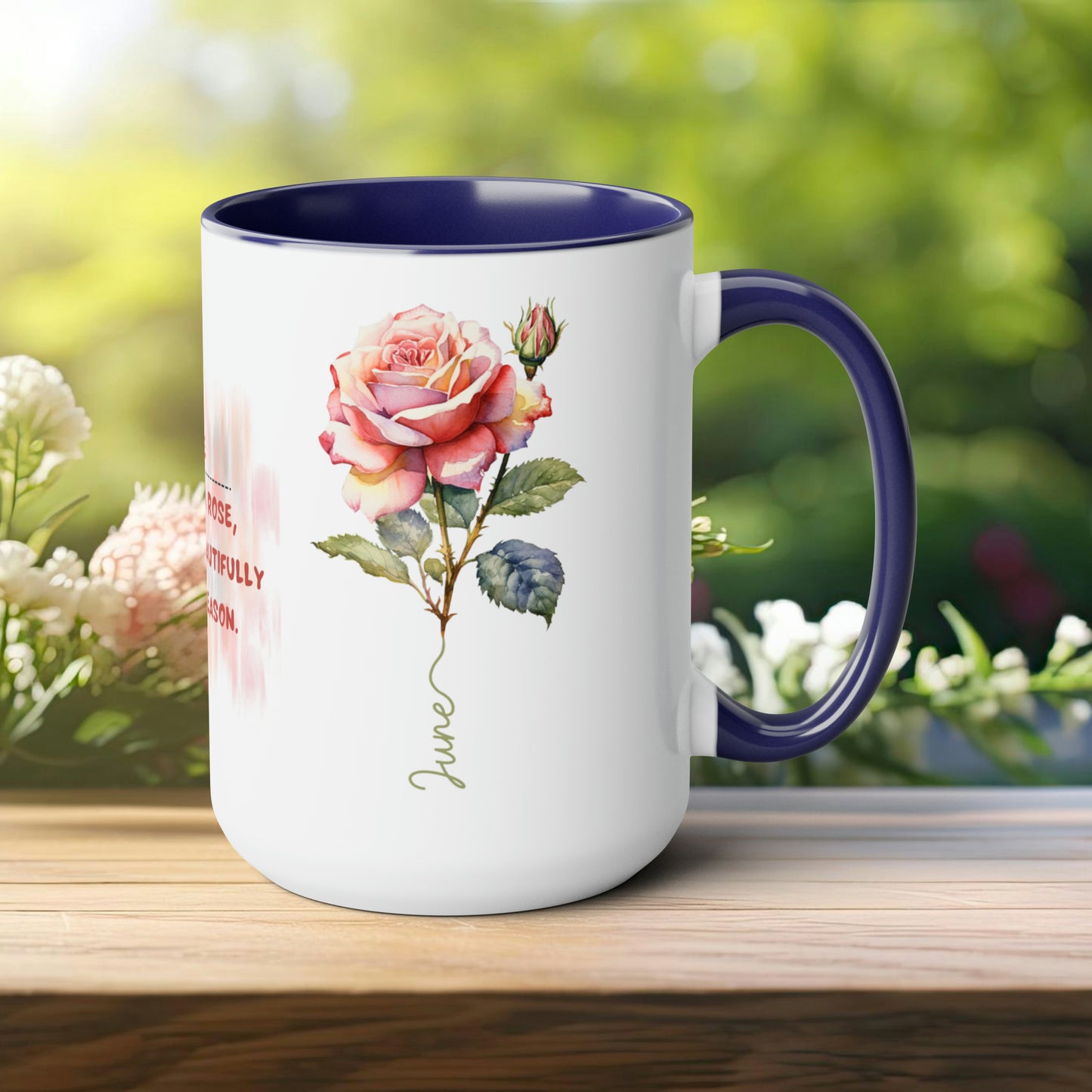 Birth Month flower Tow-Tone Coffee Mug.15oz, June Birth Month flower mug.