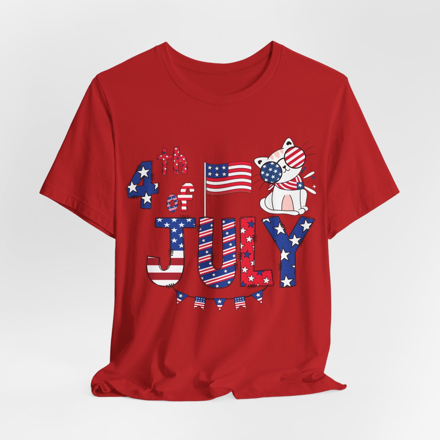 4th of July T-shirt, Red White Blue T-Shirt, Fourth of July unisex jersey short sleeve.