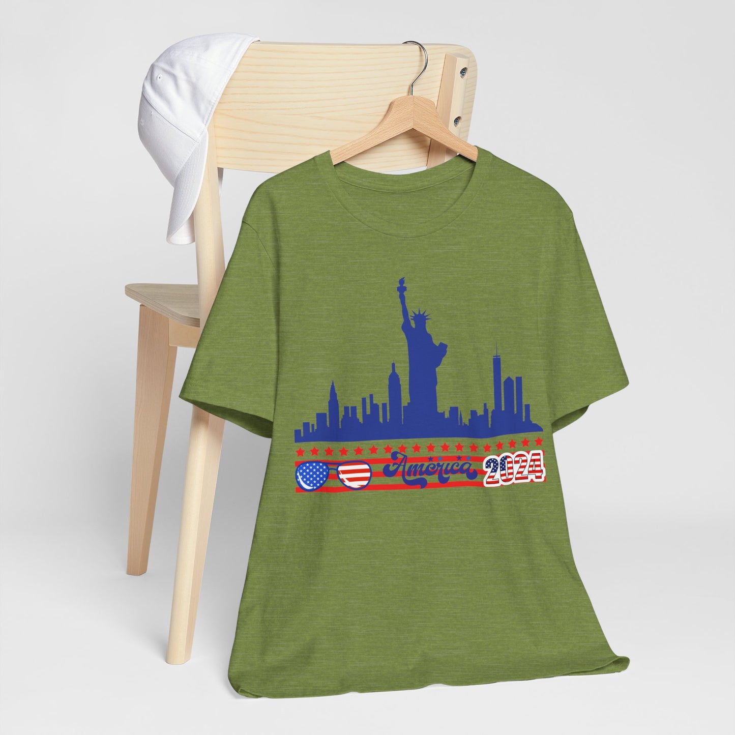 4th of July T-shirt, Sweet Land Of Liberty T-Shirt, Fourth of July unisex jersey short sleeve, America, Flag, Peace Love America. Proud To Be An American, Red White Blue.