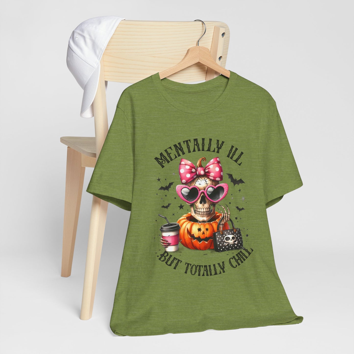 Mentally ill But Totally Chill Halloween T-shirt, Happy Halloween T-shirt, Trick Or Treat T-shirt, Halloween T-shirt, Cool Halloween T-shirt, Spooky T-shirt,