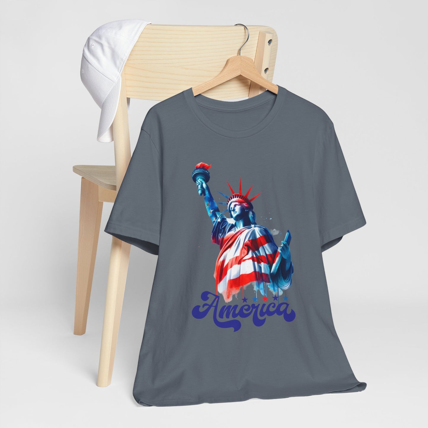 4th of July T-shirt, Sweet Land Of Liberty T-Shirt, Fourth of July unisex jersey short sleeve, America, Flag, Peace Love America. Proud To Be An American, Red White Blue.