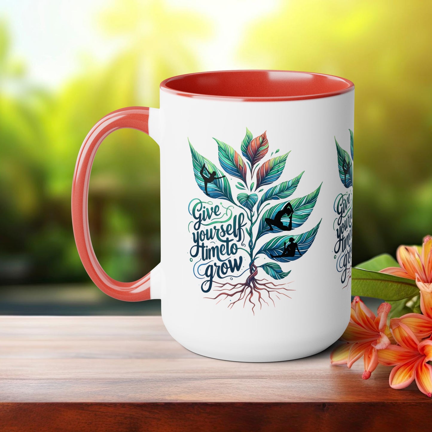 Give Yourself Time To Grow Yoga Coffee Mug, Cute Yoga Coffee Mug, Yoga lovers Coffee Mug, Yoga Instructor Gift, Gift For Yoga lover, Gift For Yogi.