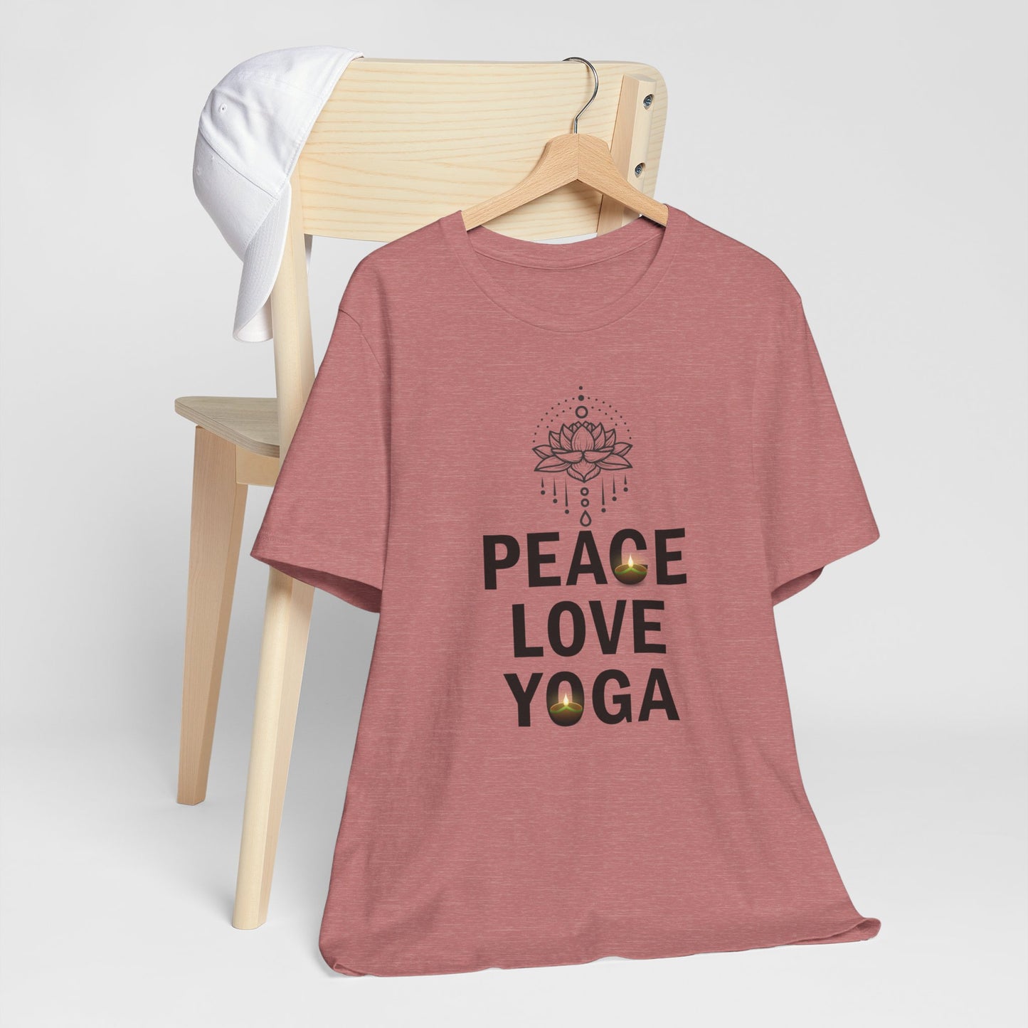 Peace Love Yoga T-Shirt, Cute Yoga workout Shirt, Yoga lovers T-shirt, Yoga Instructor Gift, Gym shirt, Gift For Yoga lover, Gift For Yogi.