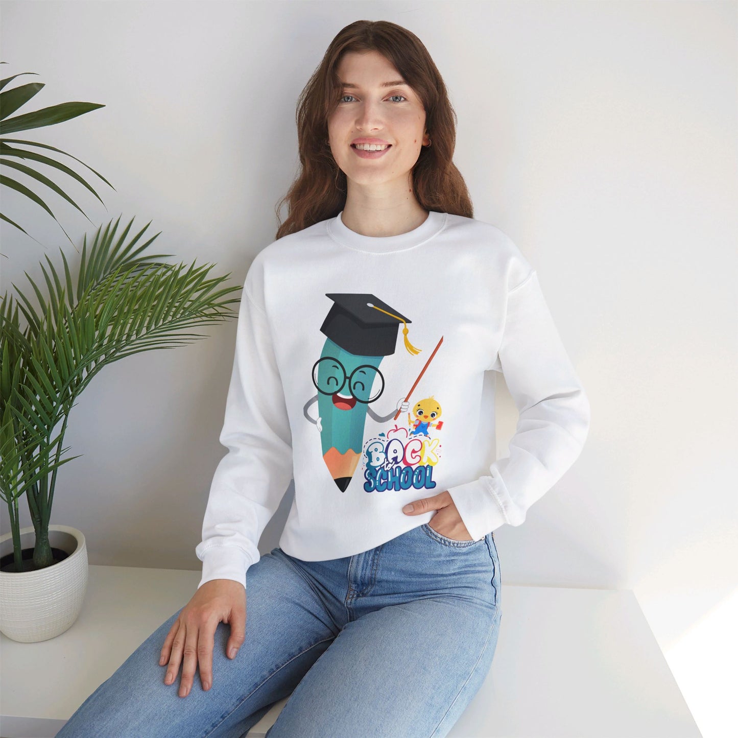 Back To school unisex heavy blend crewneck sweatshirt, We Love Teachers Sweatshirt,Teacher Back To school  Sweatshirt. First Day Vibes Sweatshirt.