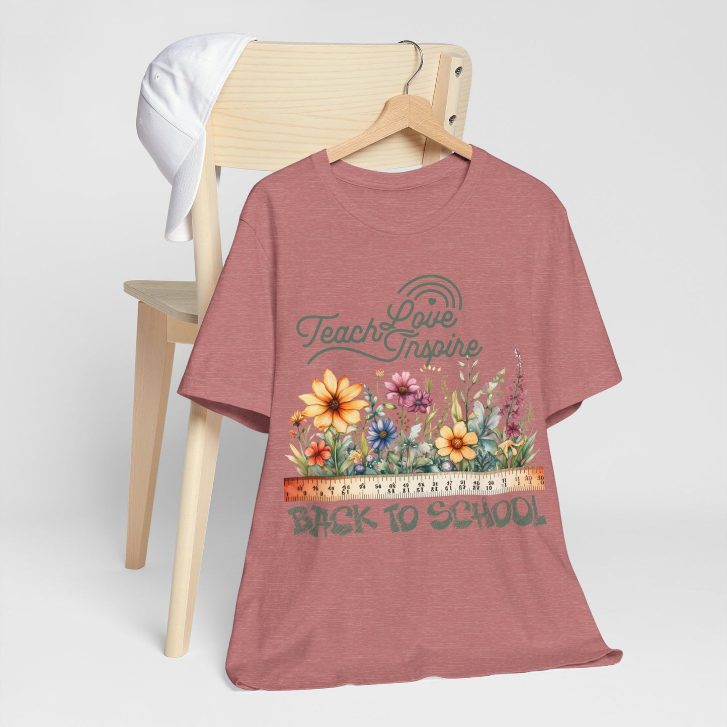 Love Teach Inspire T-Shirt, Back To School T-Shirt, Teacher Back To school unisex jersey short sleeve.First Day Vibes T-Shirt.