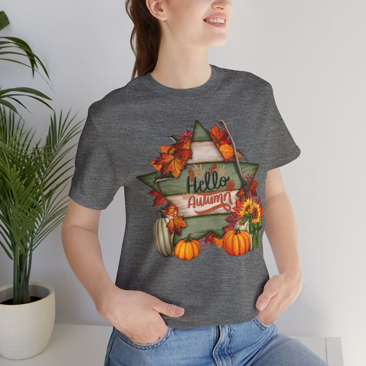 Hello Autumn Thanksgiving T-shirt, Happy thanksgiving 2024 T-shirt, Thanksgiving Gift,Turkey Shirt, Family Thanksgiving, Holiday Outfit.