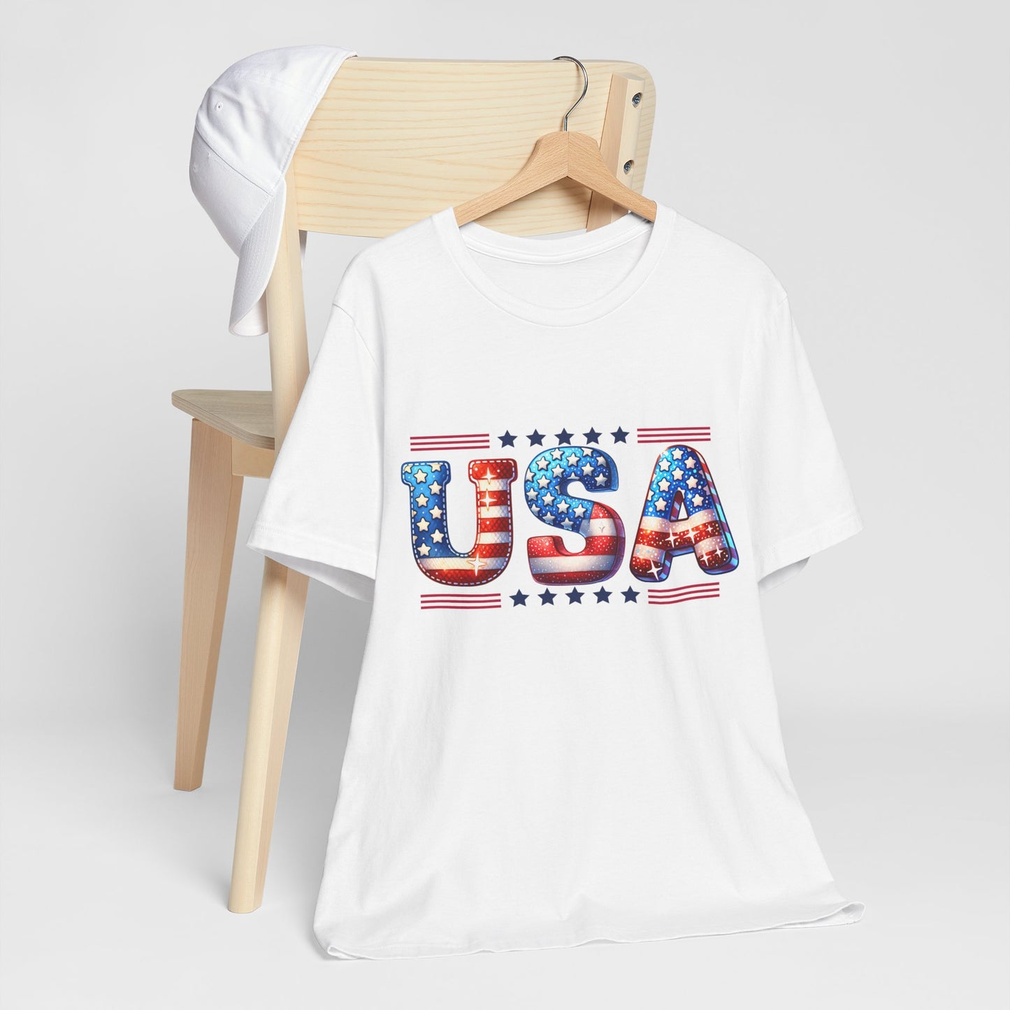 4th of July T-shirt, Sweet Land Of Liberty T-Shirt, Fourth of July unisex jersey short sleeve, America, Flag, Peace Love America. Proud To Be An American, Red White Blue.