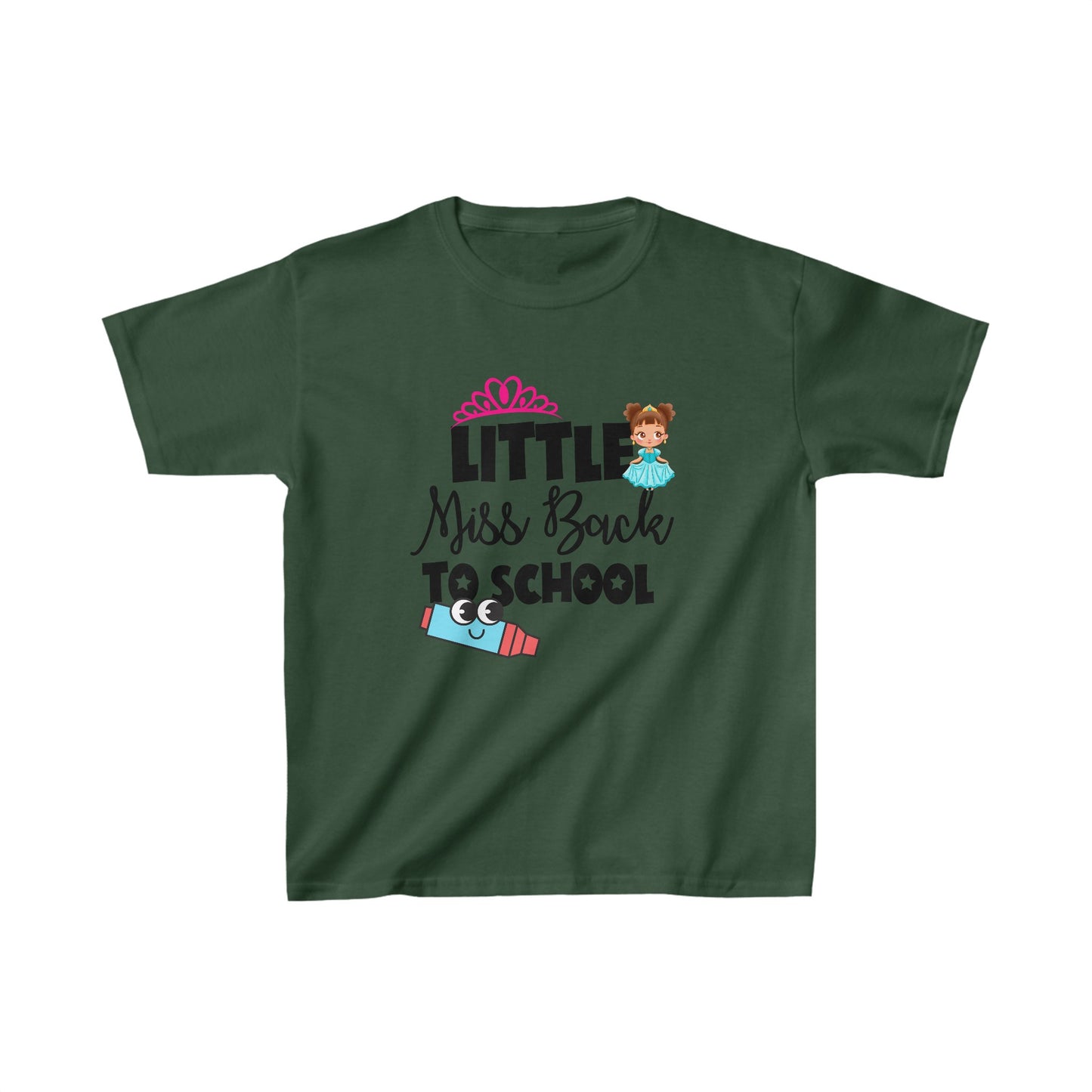 Little Miss Back To School Kids Heavy Cotton™ Tee, Back to school Kids Shirt, 1st Day Of School Shirt, Back To School Cotton T-Shirt.