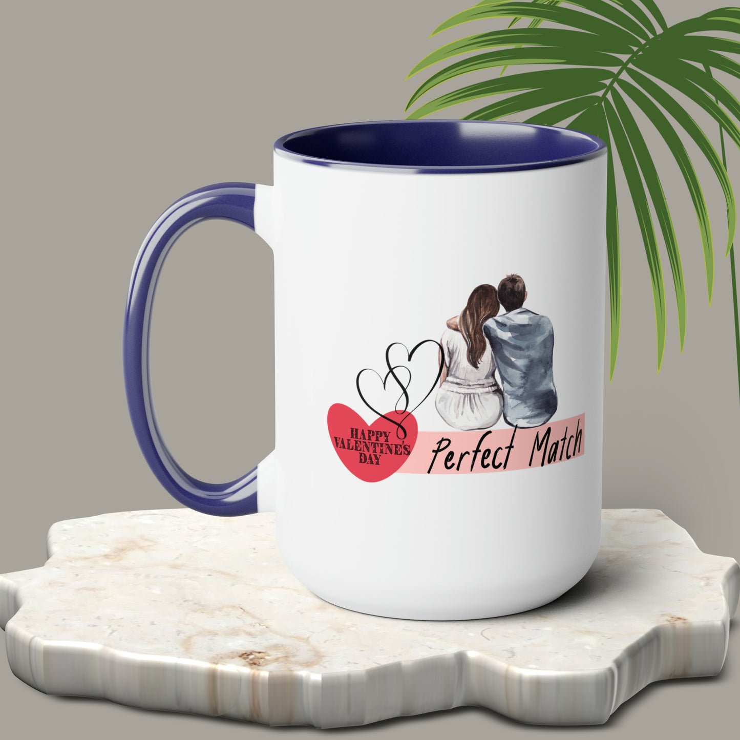 Happy valentines day Two-Tone Coffee Mugs, 15oz