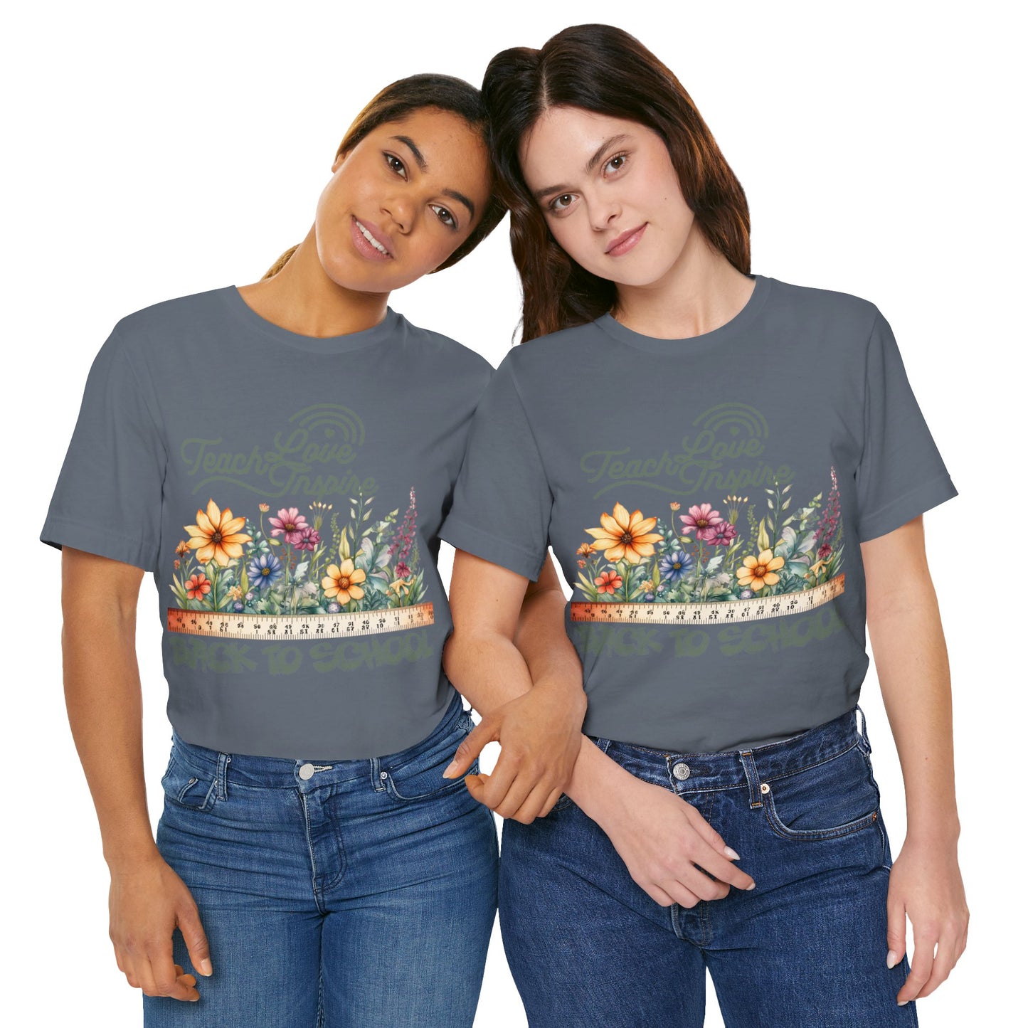 Love Teach Inspire T-Shirt, Back To School T-Shirt, Teacher Back To school unisex jersey short sleeve.First Day Vibes T-Shirt.