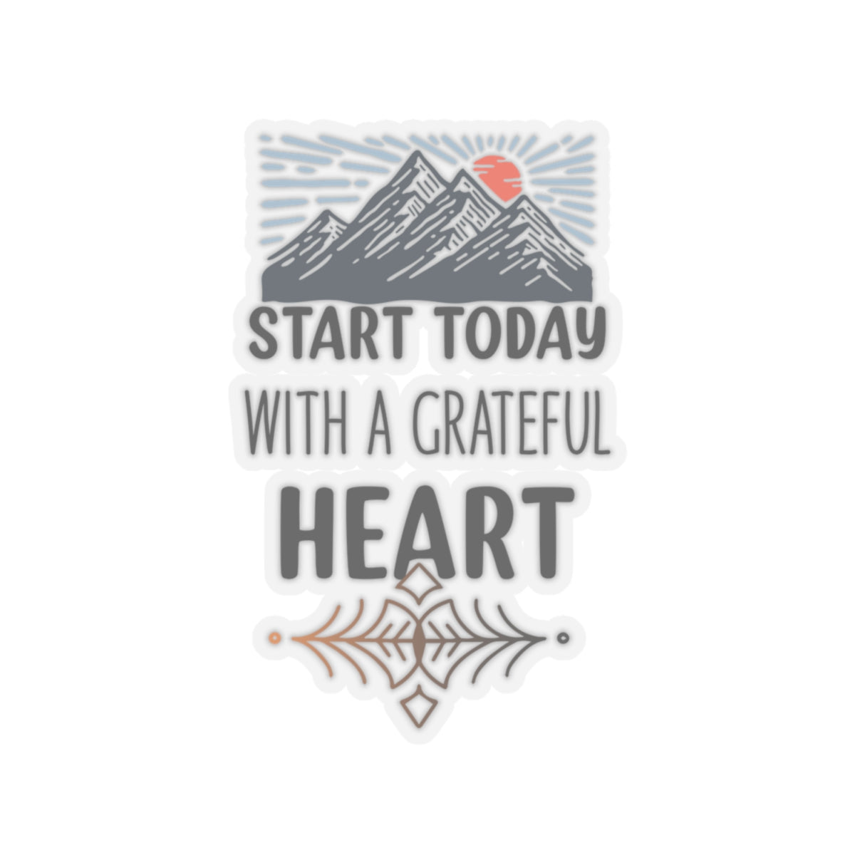 Start Today With A Grateful Heart Yoga Kiss-Cut Stickers , Cute Yoga Kiss-Cut Stickers, Mindful Gift, Yoga lovers Kiss-Cut Stickers, Yoga Instructor Gift, Gift For Yoga lovers, Gift For Yogi.