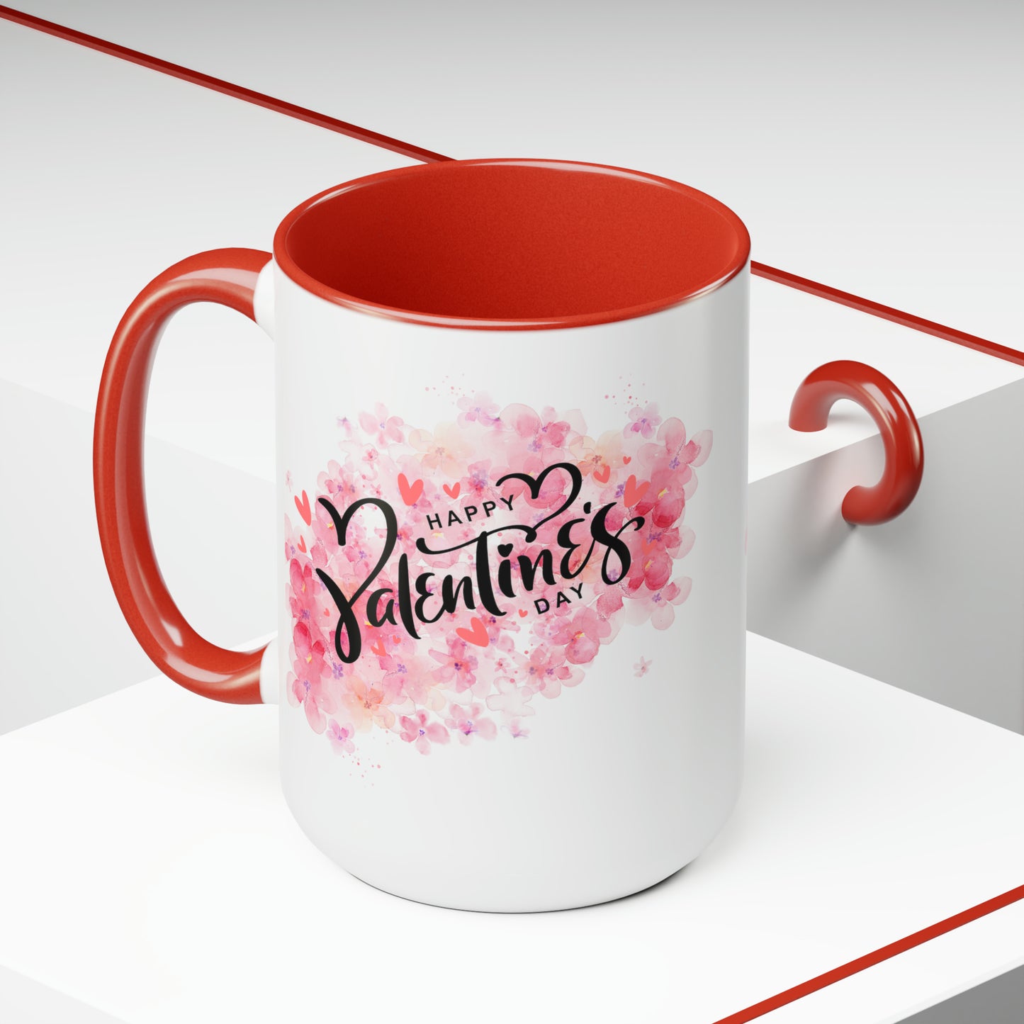 Happy valentines day Two-Tone Coffee Mugs, 15oz