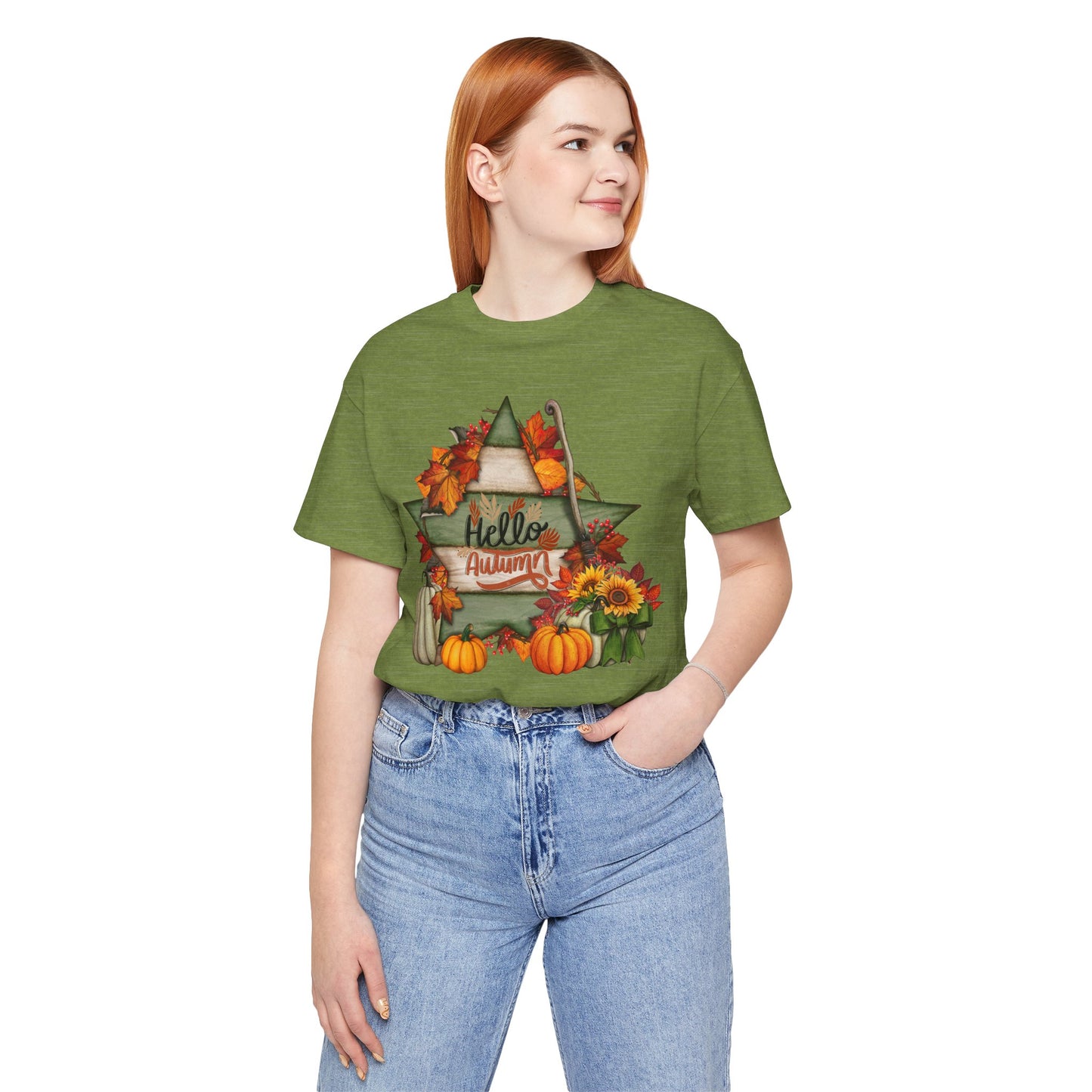 Hello Autumn Thanksgiving T-shirt, Happy thanksgiving 2024 T-shirt, Thanksgiving Gift,Turkey Shirt, Family Thanksgiving, Holiday Outfit.