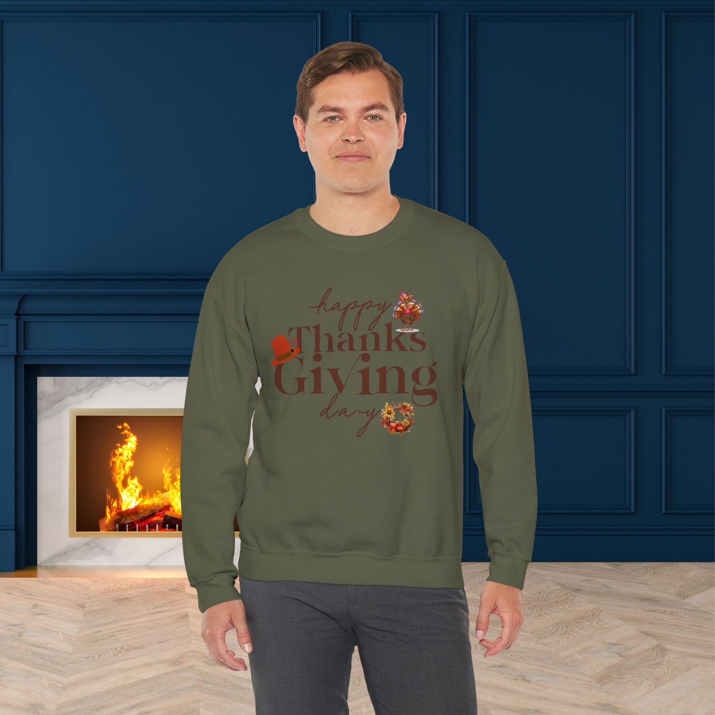 Thanksgiving Sweatshirt, HappyThanksgiving Sweatshirt - Unisex Heavy Blend, Happy Thanksgiving2024 Sweatshirt, Thanksgiving Gift, Festive Sweatshirt.