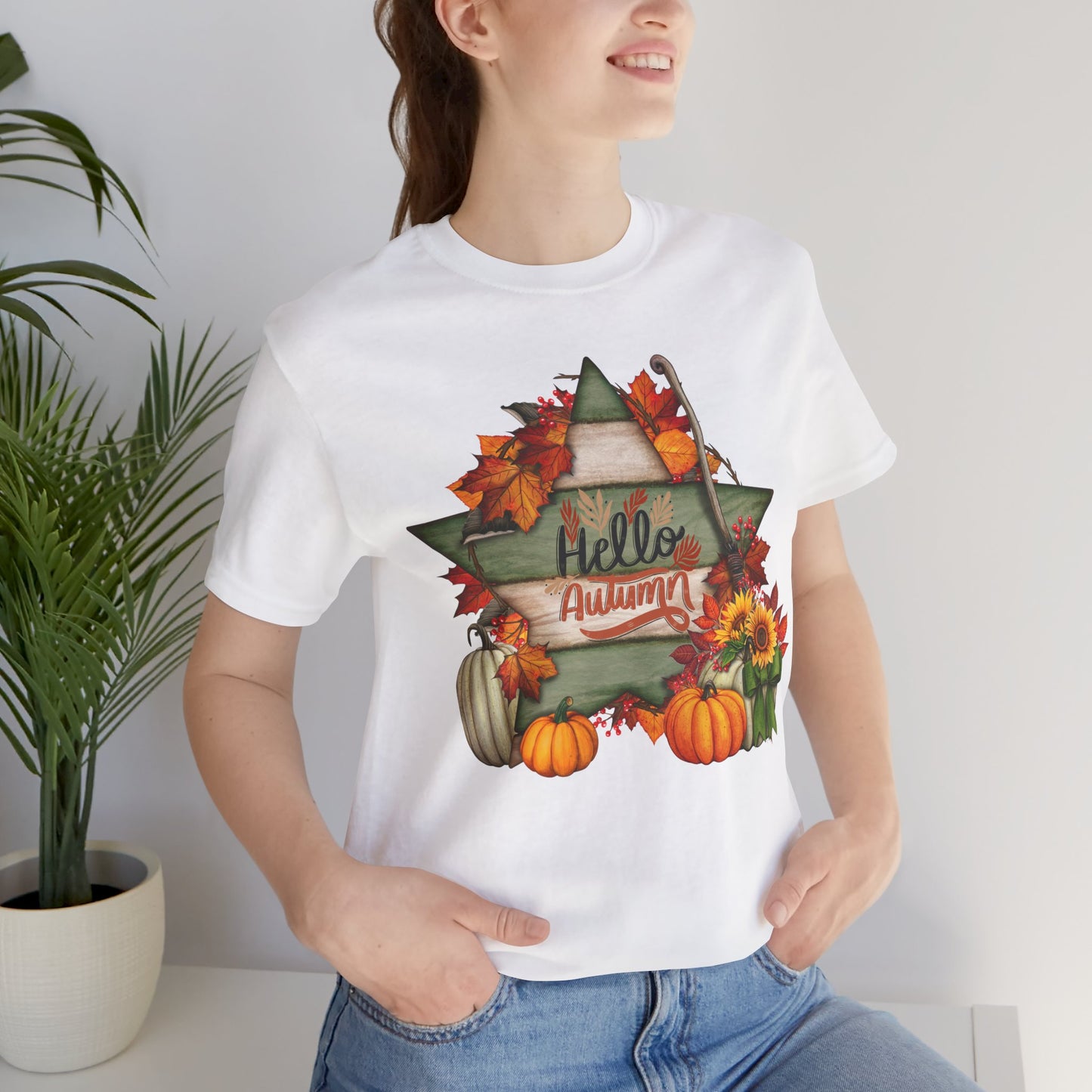 Hello Autumn Thanksgiving T-shirt, Happy thanksgiving 2024 T-shirt, Thanksgiving Gift,Turkey Shirt, Family Thanksgiving, Holiday Outfit.