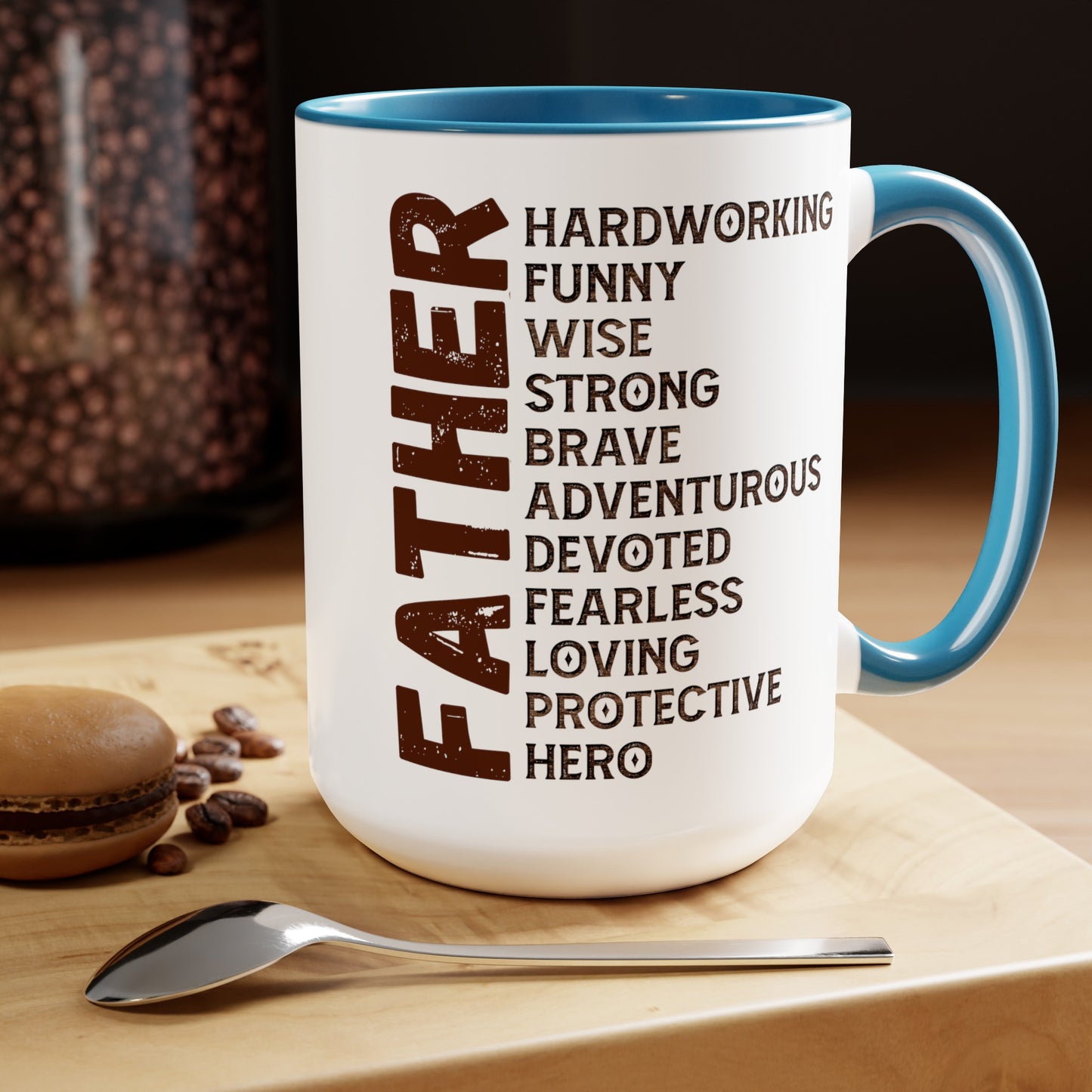 Happy father's dayTow-Tone Coffee Mug.15oz, Gift for Dad, Daddy's Coffee Mug