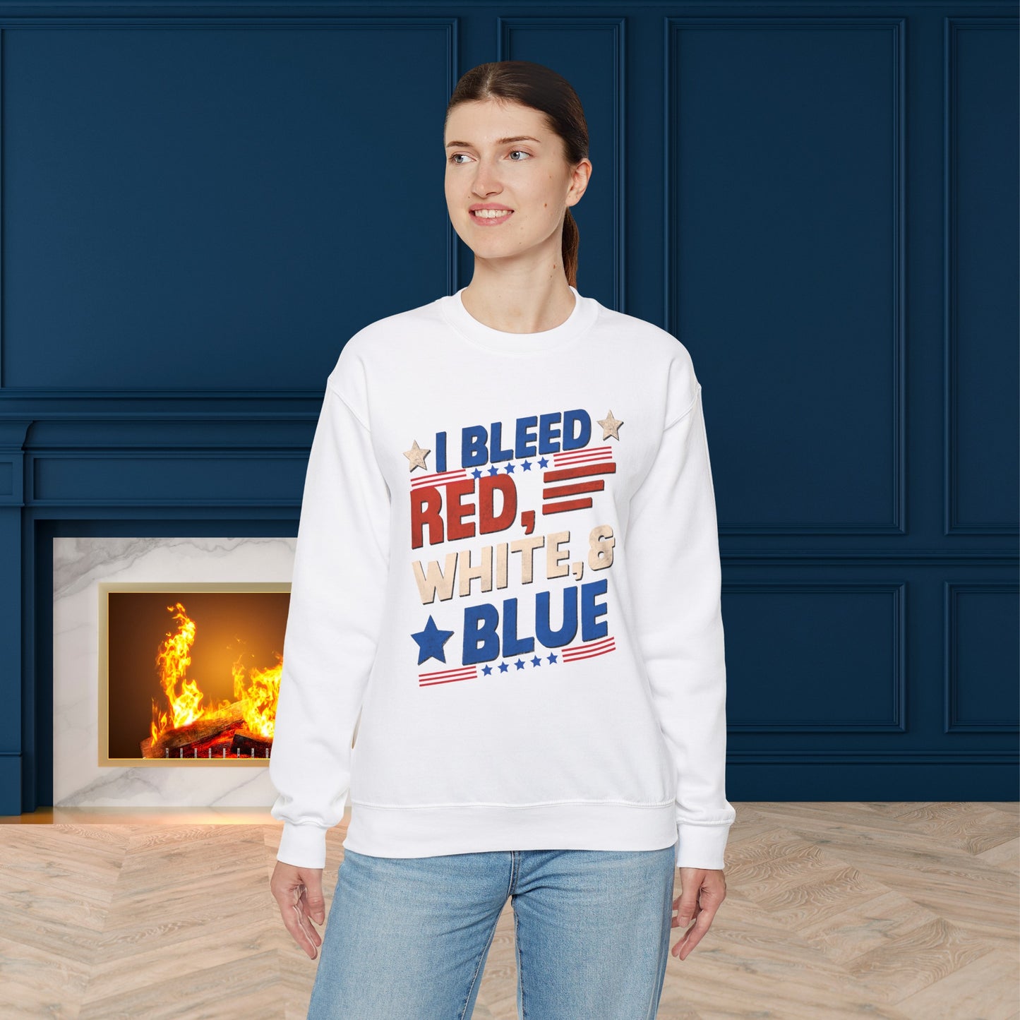 Happy 4th Of July Sweatshirt, Red White Blue Sweatshirt, Fourth of July unisex heavy blend crewneck sweatshirt.