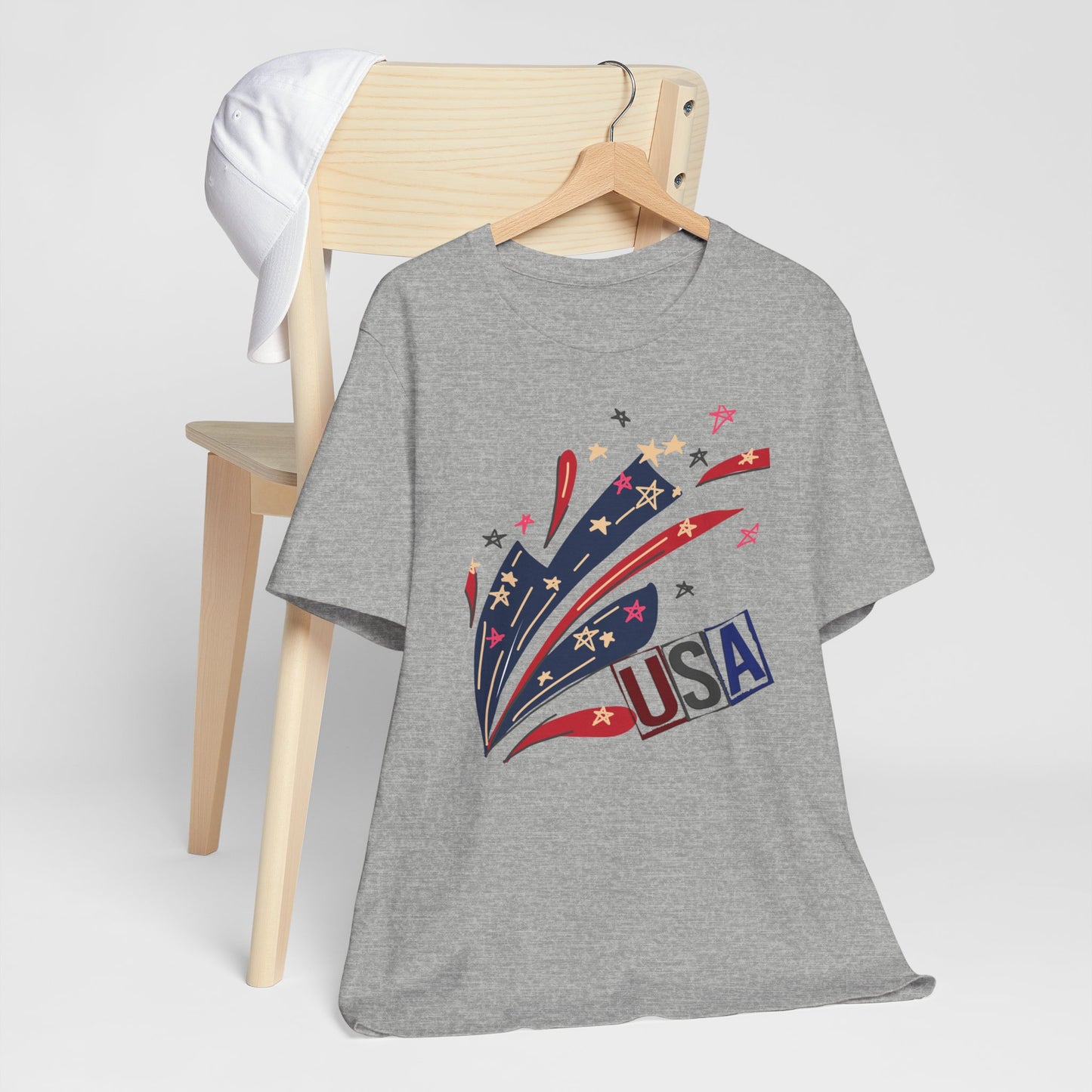 4th of July T-shirt, Red White Blue T-Shirt, Fourth of July unisex jersey short sleeve.