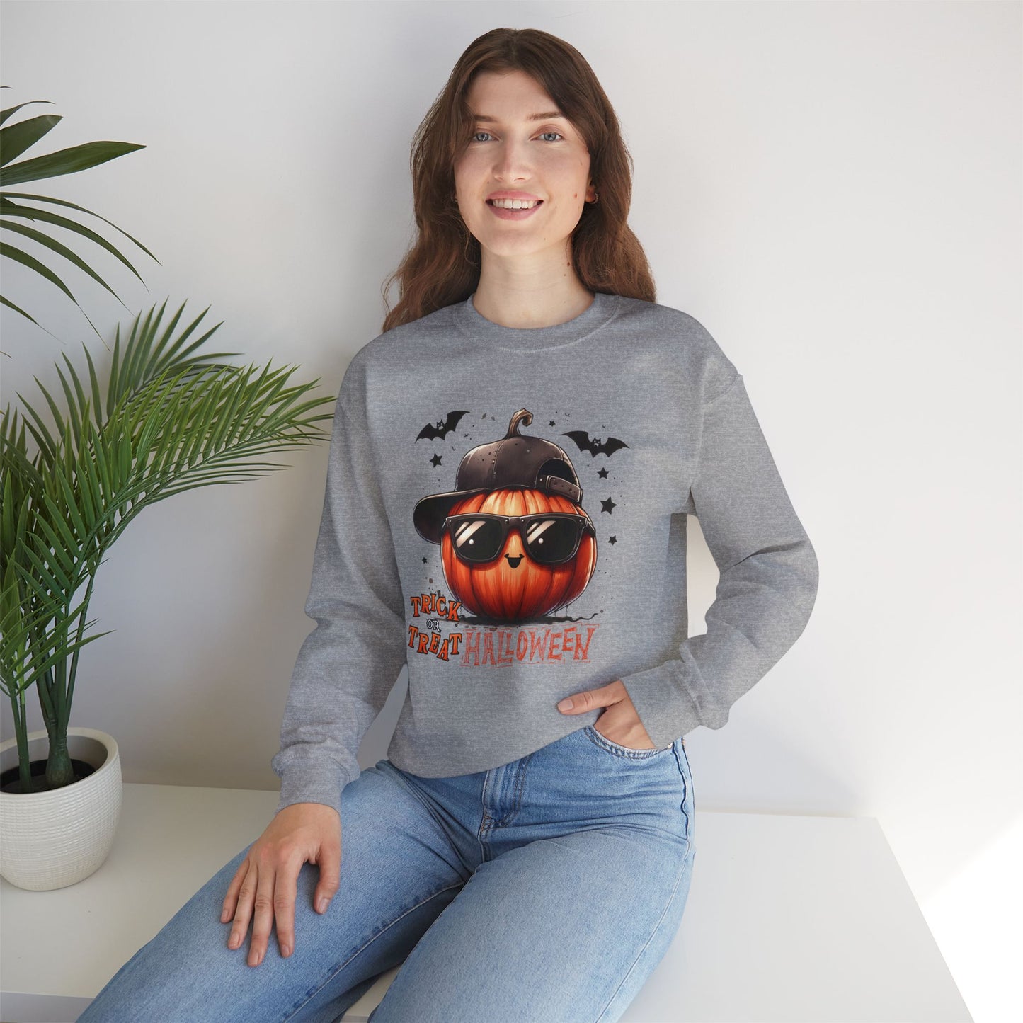 Happy Halloween Sweatshirt, Happy Halloween Sweatshirt - Unisex Heavy Blend Crewneck, Halloween Sweatshirt, Cute Spooky Ghost sweatshirt.