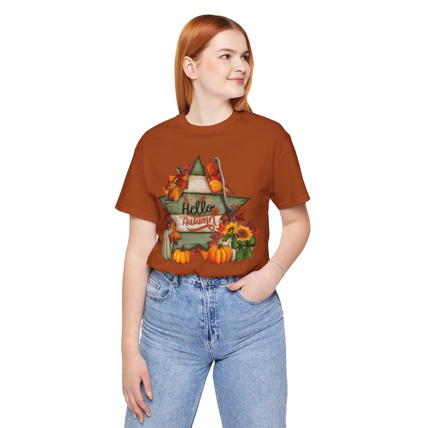 Hello Autumn Thanksgiving T-shirt, Happy thanksgiving 2024 T-shirt, Thanksgiving Gift,Turkey Shirt, Family Thanksgiving, Holiday Outfit.