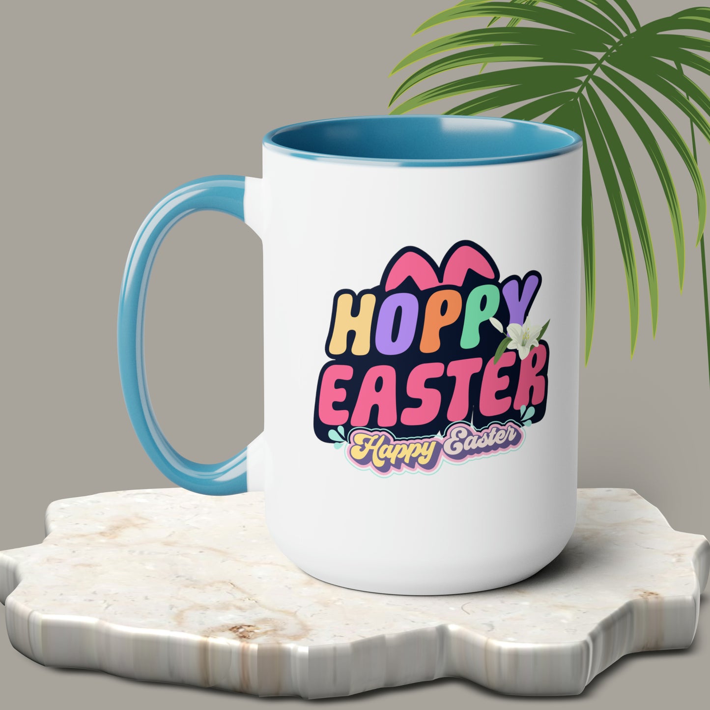 Happy EasterTwo-Tone Coffee Mugs, 15oz