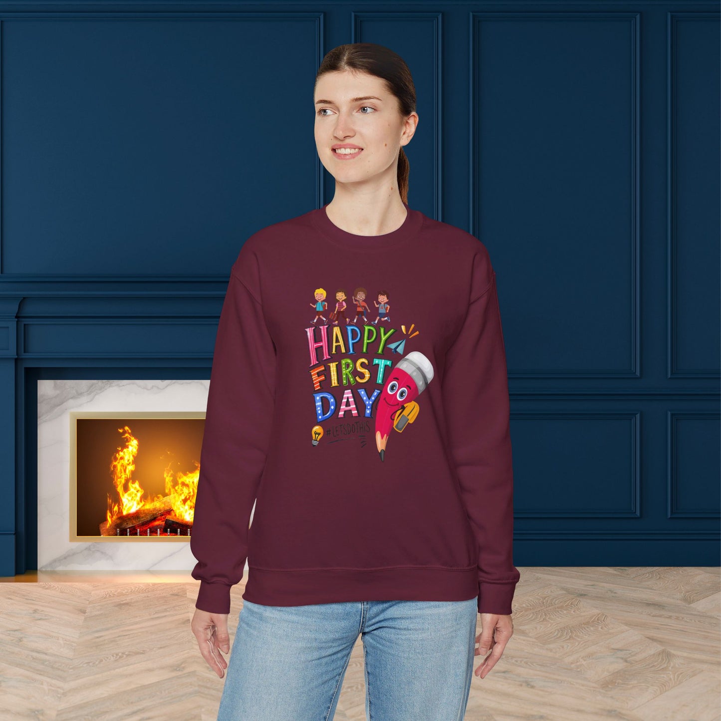 We Love Teachers Sweatshirt, Back To school unisex heavy blend crewneck sweatshirt, Teacher Back To school  Sweatshirt. First Day Vibes Sweatshirt.