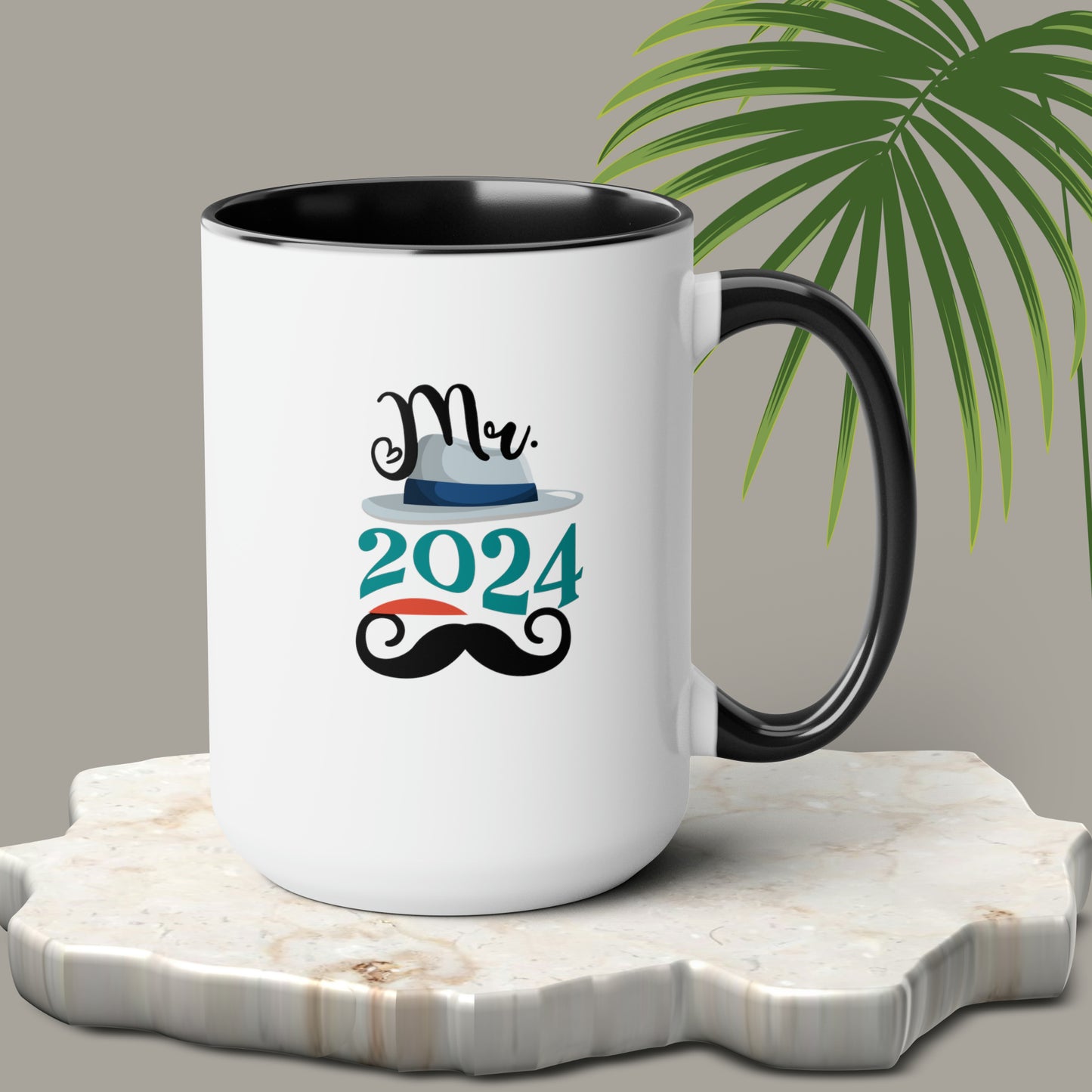 Happy New Year Two-Tone Coffee Mugs, 15oz