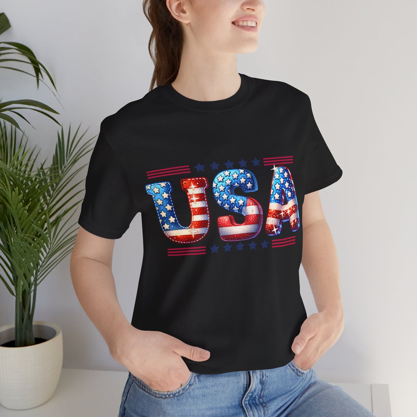 4th of July T-shirt, Sweet Land Of Liberty T-Shirt, Fourth of July unisex jersey short sleeve, America, Flag, Peace Love America. Proud To Be An American, Red White Blue.