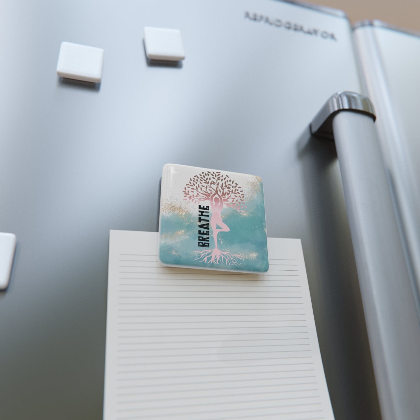 Breathe Porcelain Magnet, Square, Cute Porcelain Magnet, Mindful Gift, Yoga lovers Porcelain Magnet, Yoga Instructor Gift, Gift For Yoga lovers, Gift For Yogi.