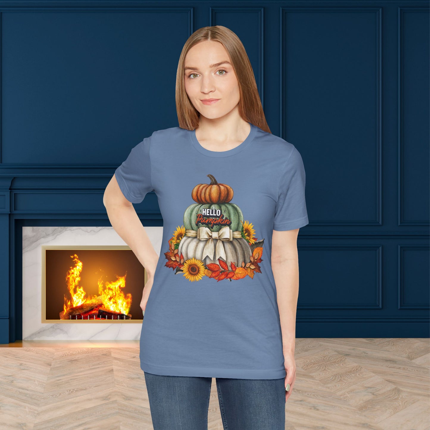 Hello Pumpkin Thanksgiving T-shirt, Happy thanksgiving 2024 T-shirt, Thanksgiving Gift,Turkey Shirt, Family Thanksgiving, Holiday Outfit.