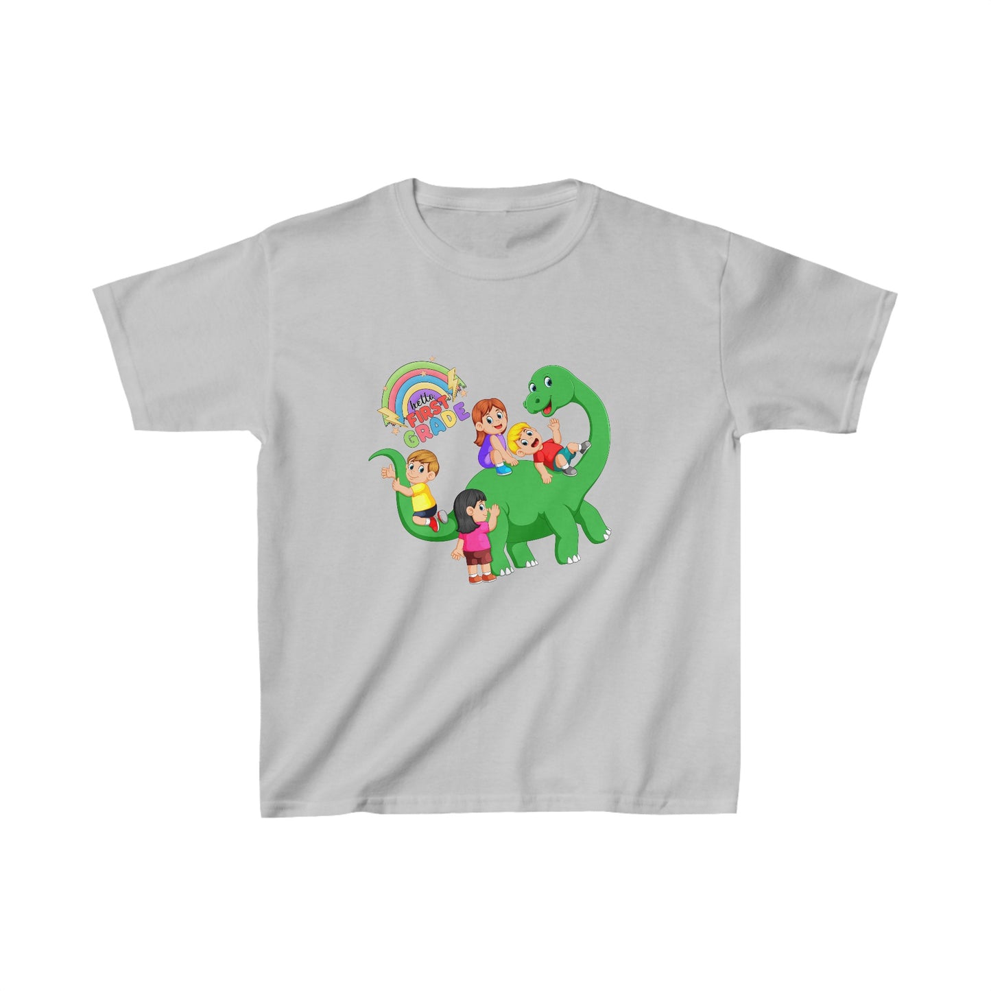 Hello First Grade Back To School Kids Heavy Cotton™ Tee, Back to school Kids Shirt, 1st Day Of School Shirt, Back To School Cotton T-Shirt.
