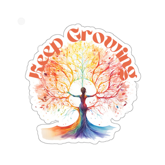 Keep Growing Yoga Kiss-Cut Stickers , Cute Yoga Kiss-Cut Stickers, Mindful Gift, Yoga lovers Kiss-Cut Stickers, Yoga Instructor Gift, Gift For Yoga lovers, Gift For Yogi.