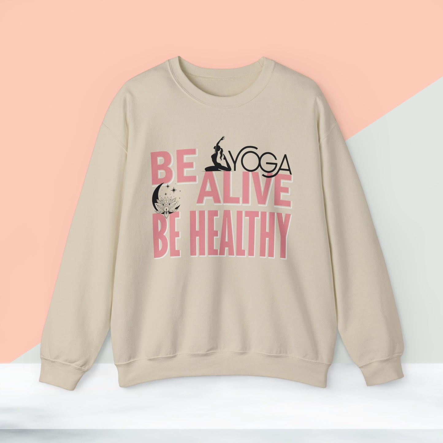 Be Alive Be Healthy Yoga unisex heavy blend crewneck sweatshirt,Yoga workout Sweatshirt,Yoga lovers Sweatshirt, Yoga Instructor Gift, Gym Sweatshirt, Gift For Yoga lovers, Gift For Yogi.