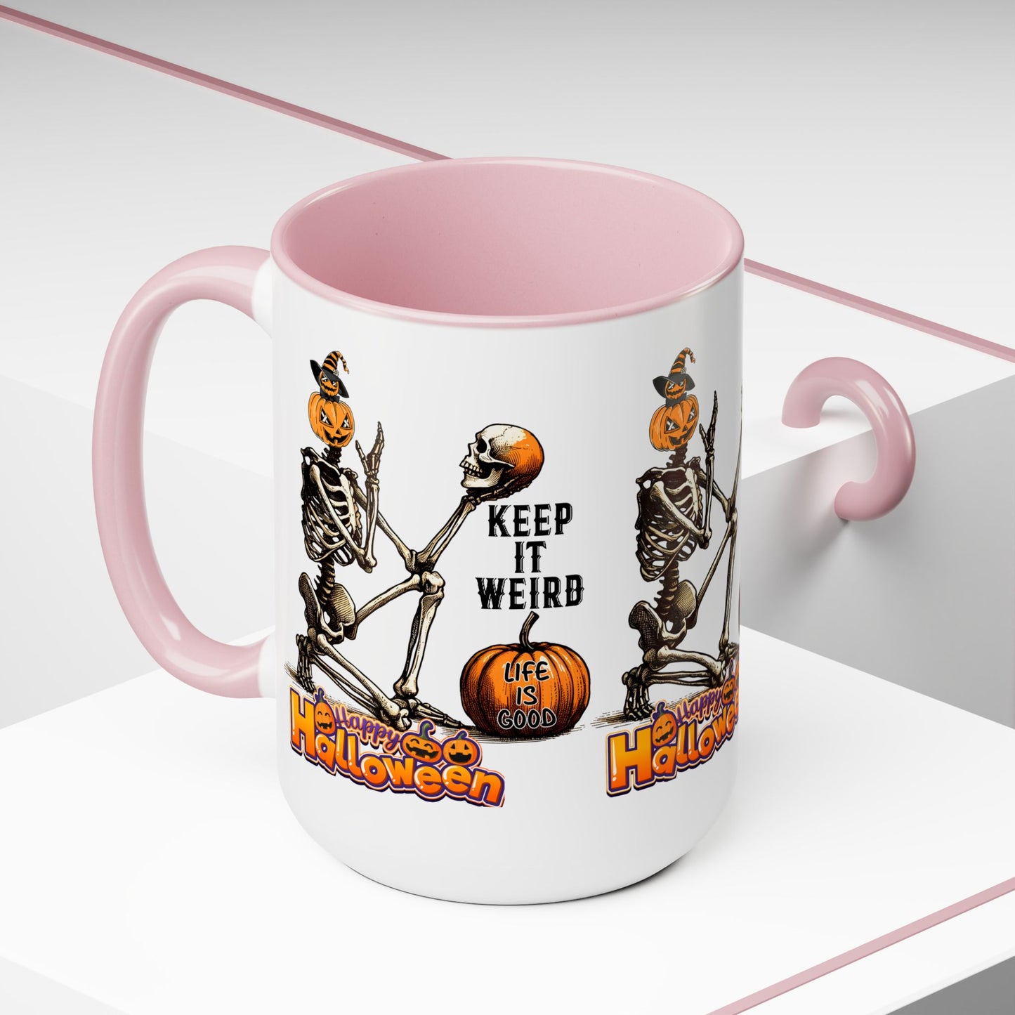 Keep It Weird Halloween Coffee Mug, Beware Halloween Coffee Mug, Trick or Treat Halloween Coffee Mug, Cute Skeleton Coffee Mug, Spooky Season Halloween Coffee Mug.