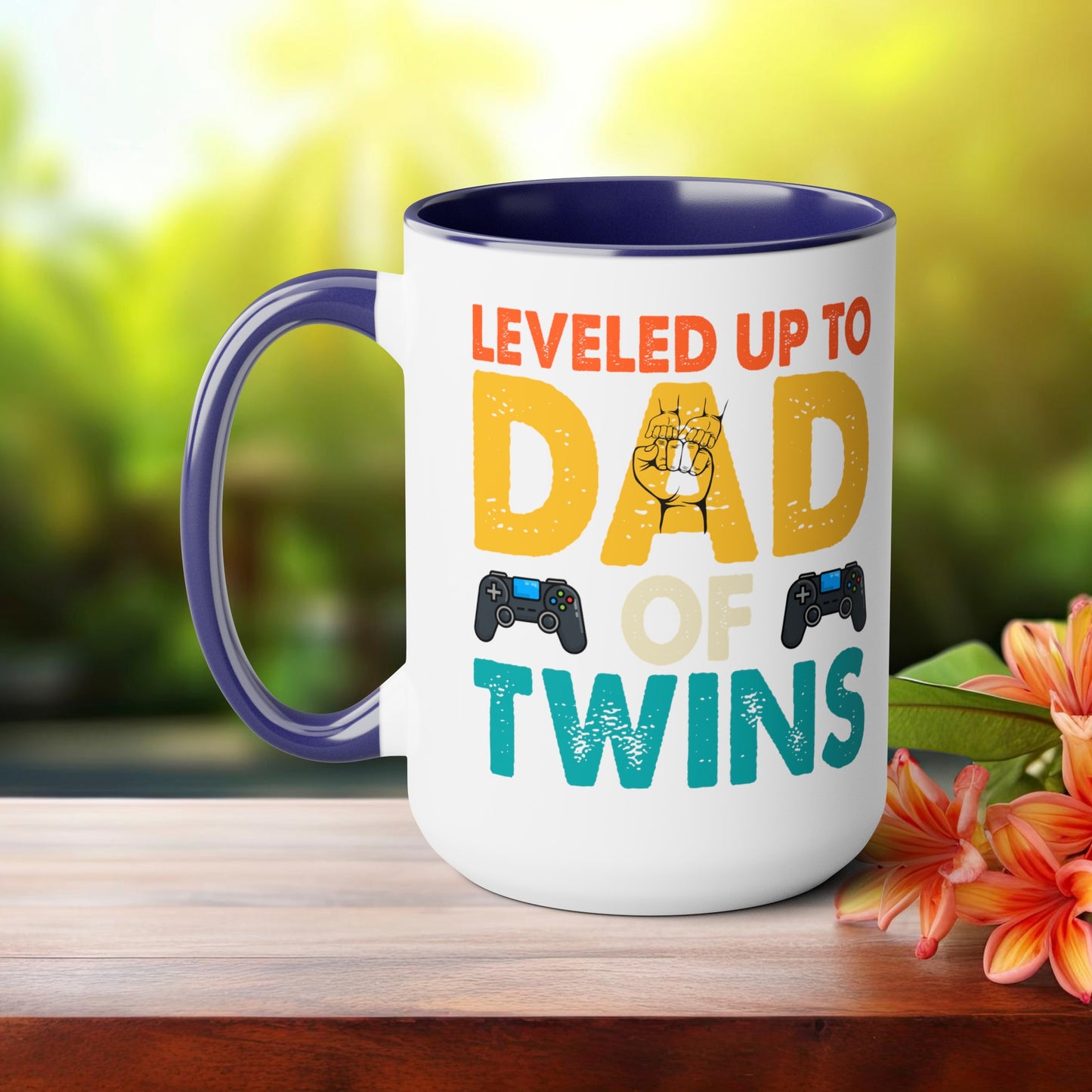 Happy father's dayTwo-Tone Coffee Mug.15oz, Gift for Dad, Daddy's Coffee Mug