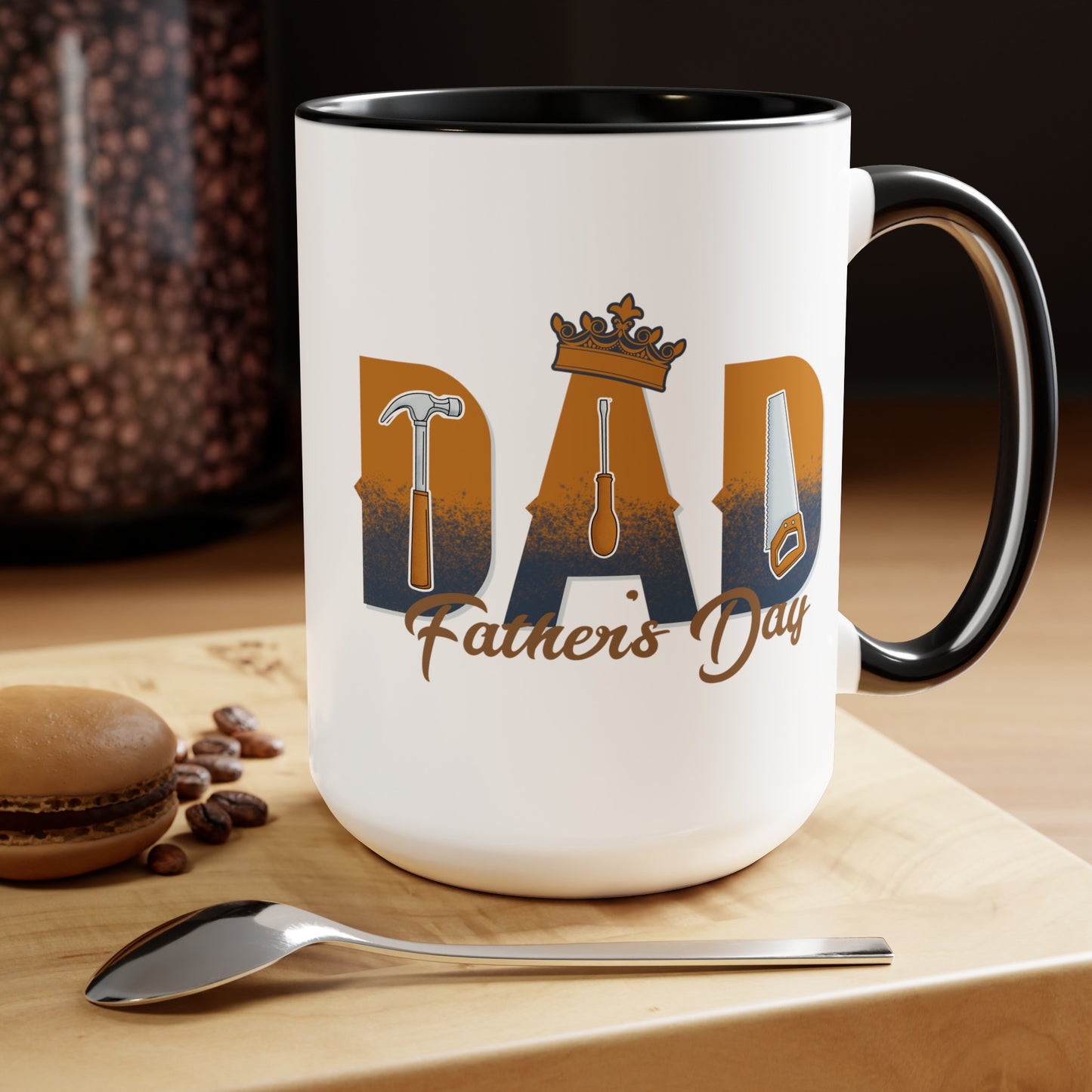 Happy father's dayTow-Tone Coffee Mug.15oz, Gift for Dad, Daddy's Coffee Mug