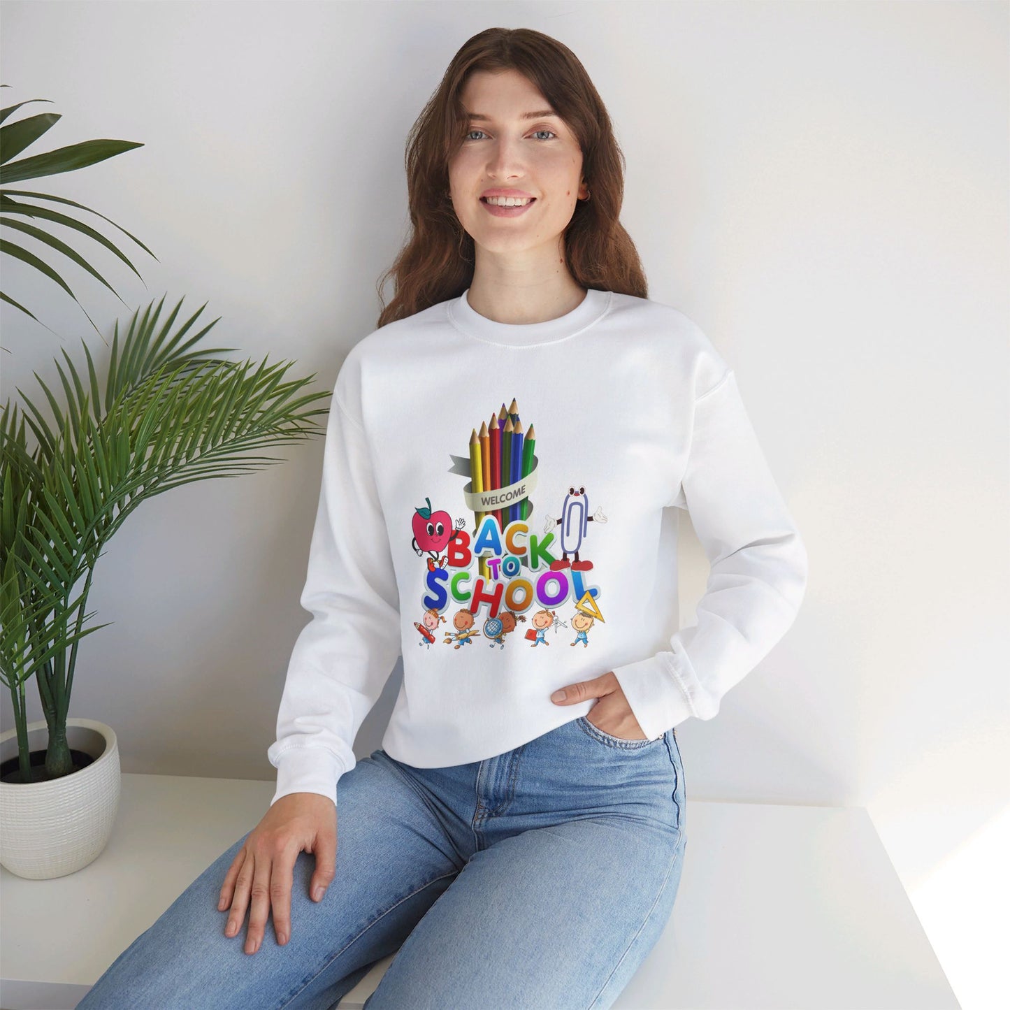 Back To school unisex heavy blend crewneck sweatshirt, We Love Teachers Sweatshirt,Teacher Back To school  Sweatshirt. First Day Vibes Sweatshirt.