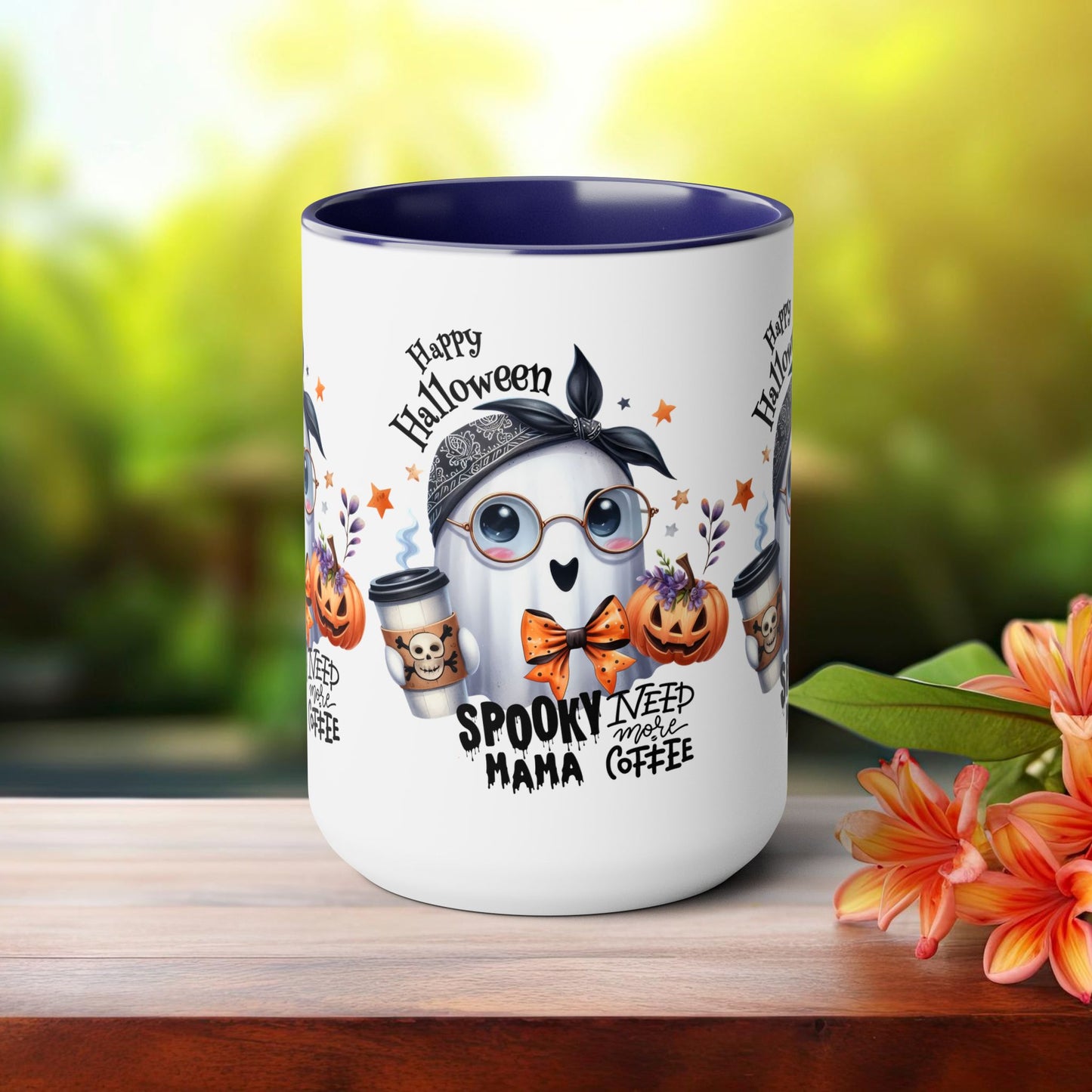 Spooky Mama Halloween Coffee Mug,  Let's Go Halloween Coffee Mug, Trick or Treat Halloween Coffee Mug, Cute Ghost Coffee Mug, Spooky Season Halloween Coffee Mug.