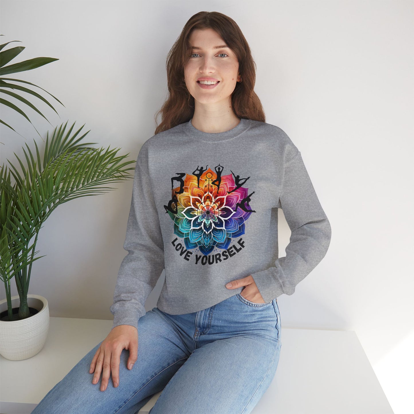 Love yourself Yoga unisex heavy blend crewneck sweatshirt,Yoga workout Sweatshirt,Yoga lovers Sweatshirt, Yoga Instructor Gift, Gym Sweatshirt, Gift For Yoga lovers, Gift For Yogi.