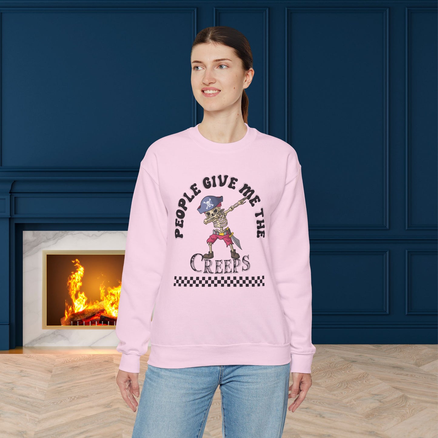 People Give Me The Creeps Sweatshirt, Happy Halloween Sweatshirt - Unisex Heavy Blend Crewneck, Halloween Sweatshirt, Cute Spooky Ghost sweatshirt.