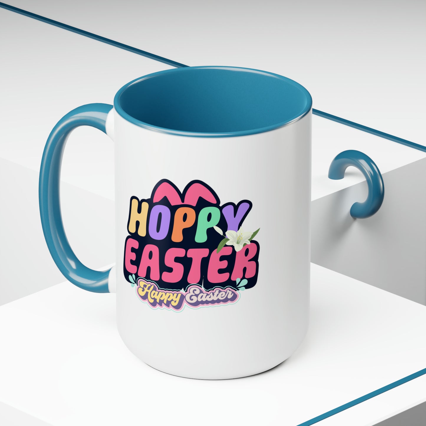 Happy EasterTwo-Tone Coffee Mugs, 15oz