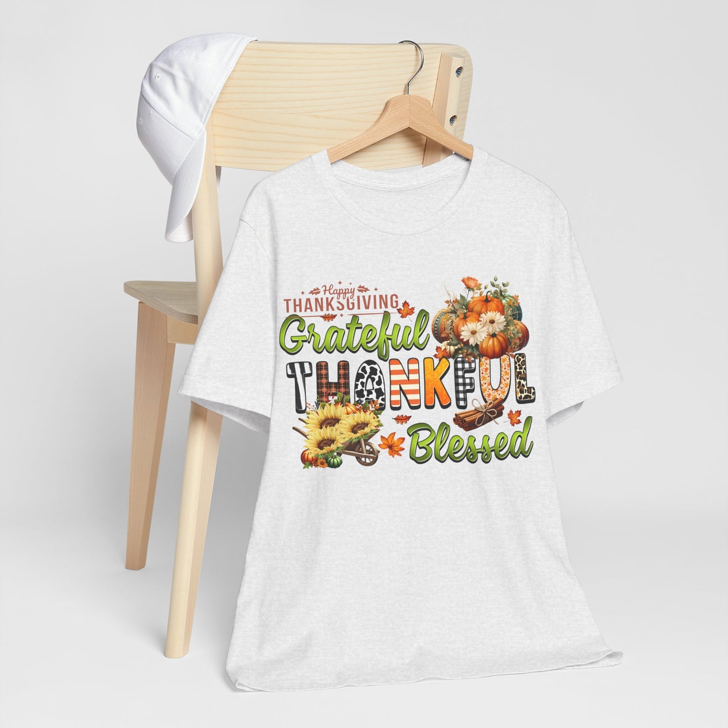 Grateful Thankful Blessed T-shirt, Happy Thanksgiving T-shirt, Happy thanksgiving 2024 T-shirt, Thanksgiving Gift,Turkey Shirt, Family Thanksgiving, Holiday Outfit.