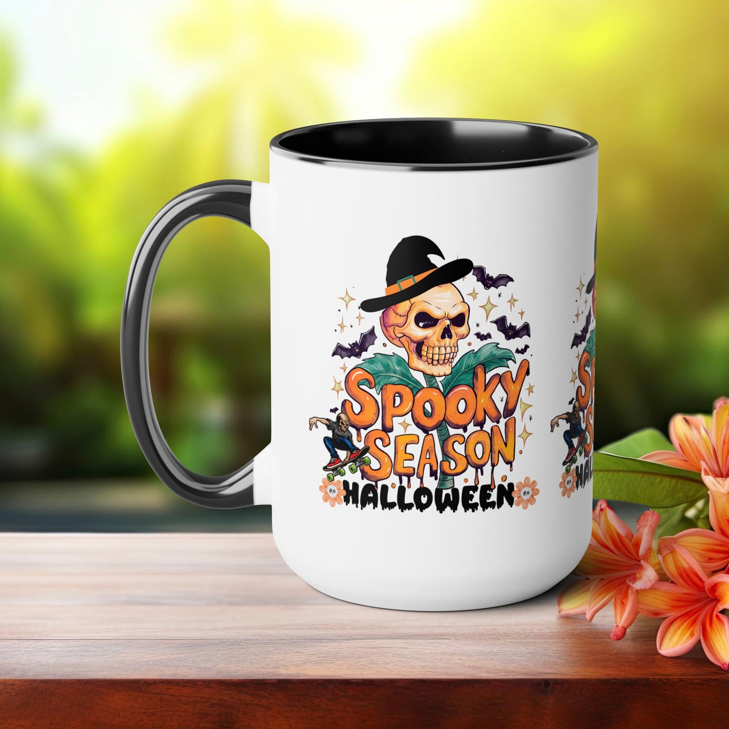 Spooky Season Halloween Coffee Mug, Halloween Coffee Mug, Trick or Treat Halloween Coffee Mug, Cute Skeleton Coffee Mug, Spooky Vibes Halloween Coffee Mug.