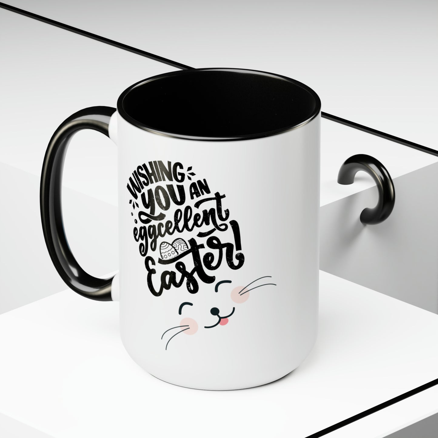 Happy Easter Two-Tone Coffee Mugs, 15oz