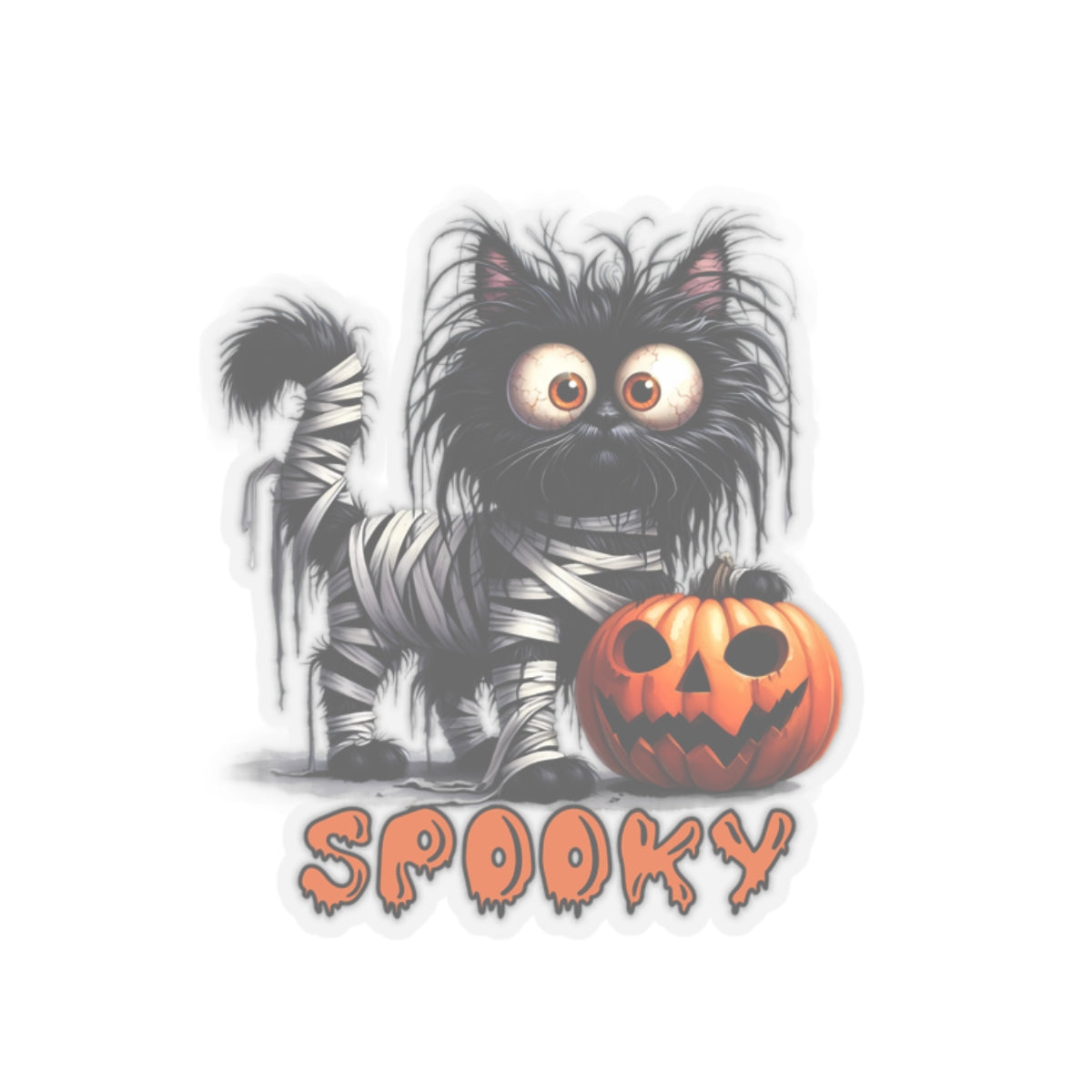 Spooky Kiss-Cut Stickers, Happy Halloween Kiss-Cut Stickers, Spooky Season Kiss-Cut Stickers, Cute Cat Halloween Kiss-Cut Stickers.